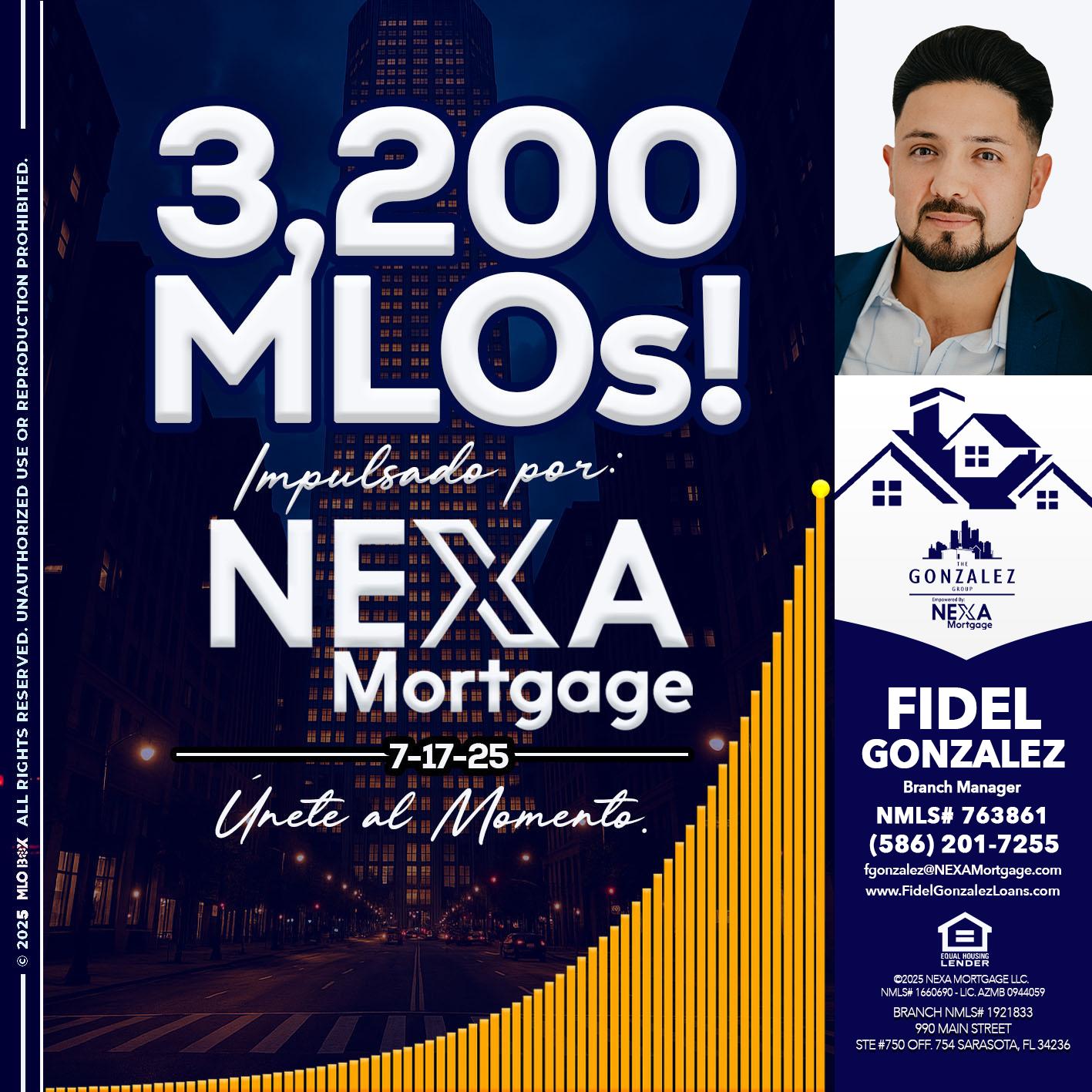 3,200 MLOs - Fidel Gonzalez -Branch Manager