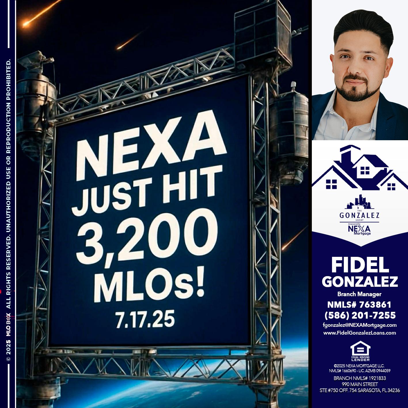 NEXA JUST HIT 3,200 - Fidel Gonzalez -Branch Manager
