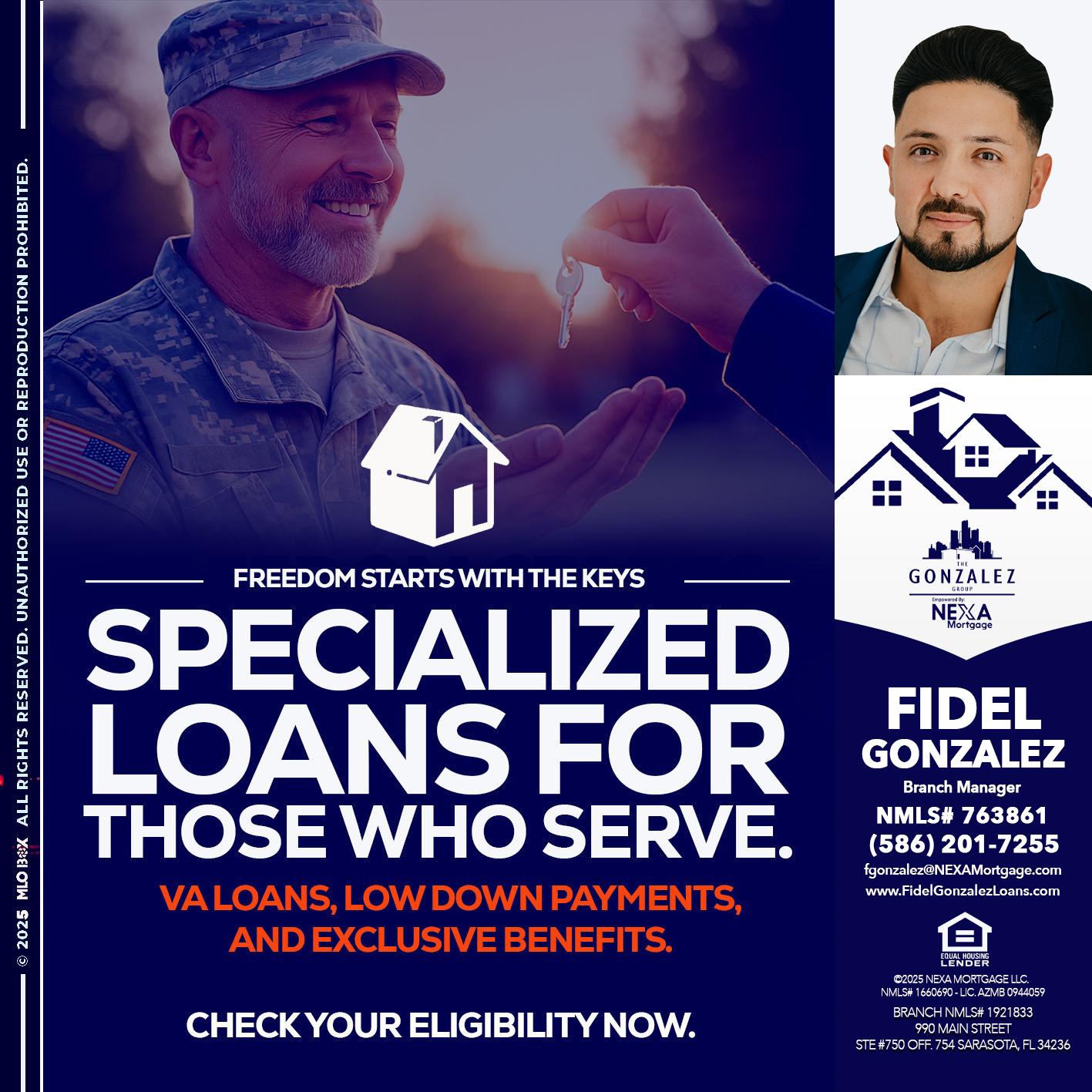 SPECIALIZED LOANS - Fidel Gonzalez -Branch Manager