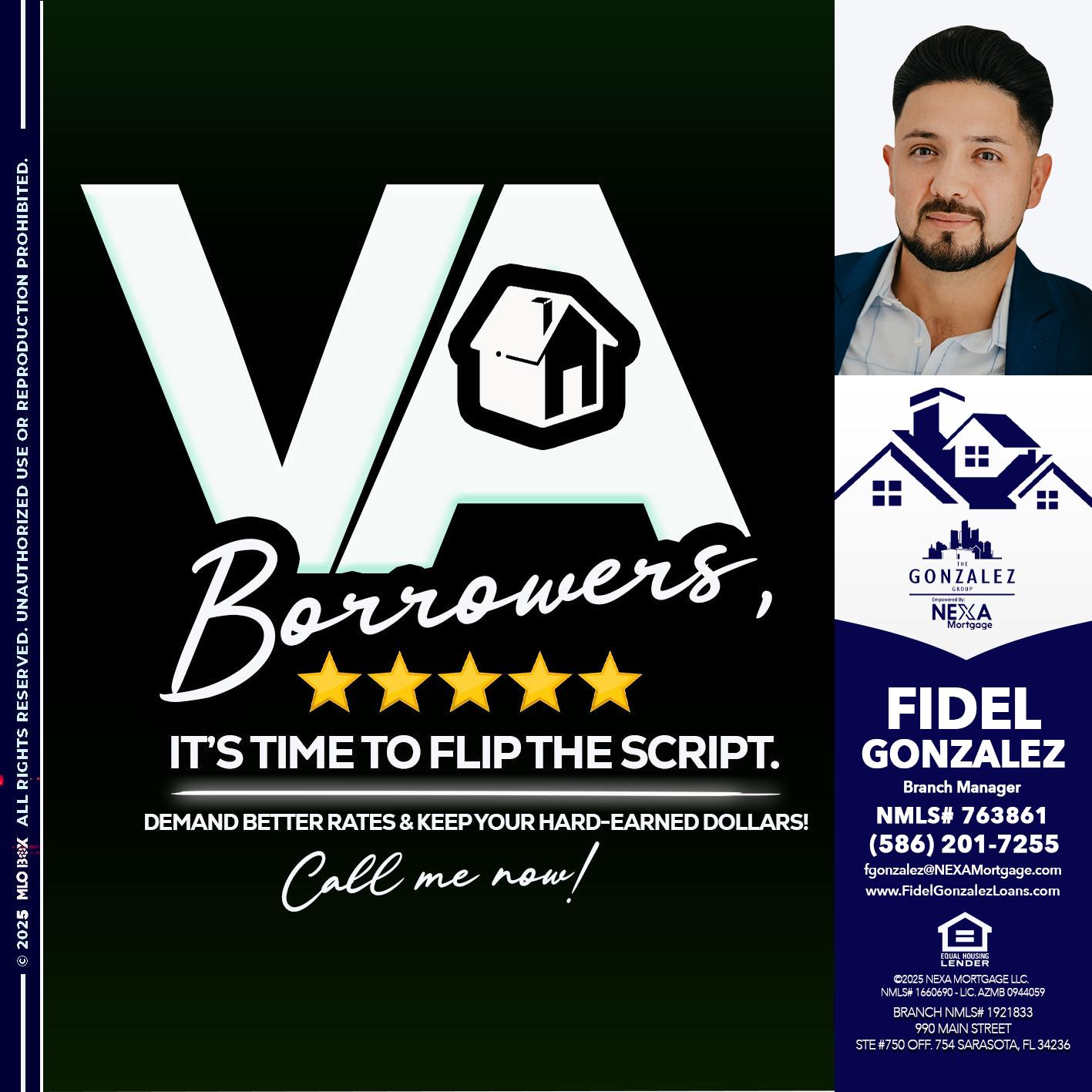 VA BORROWERS - Fidel Gonzalez -Branch Manager