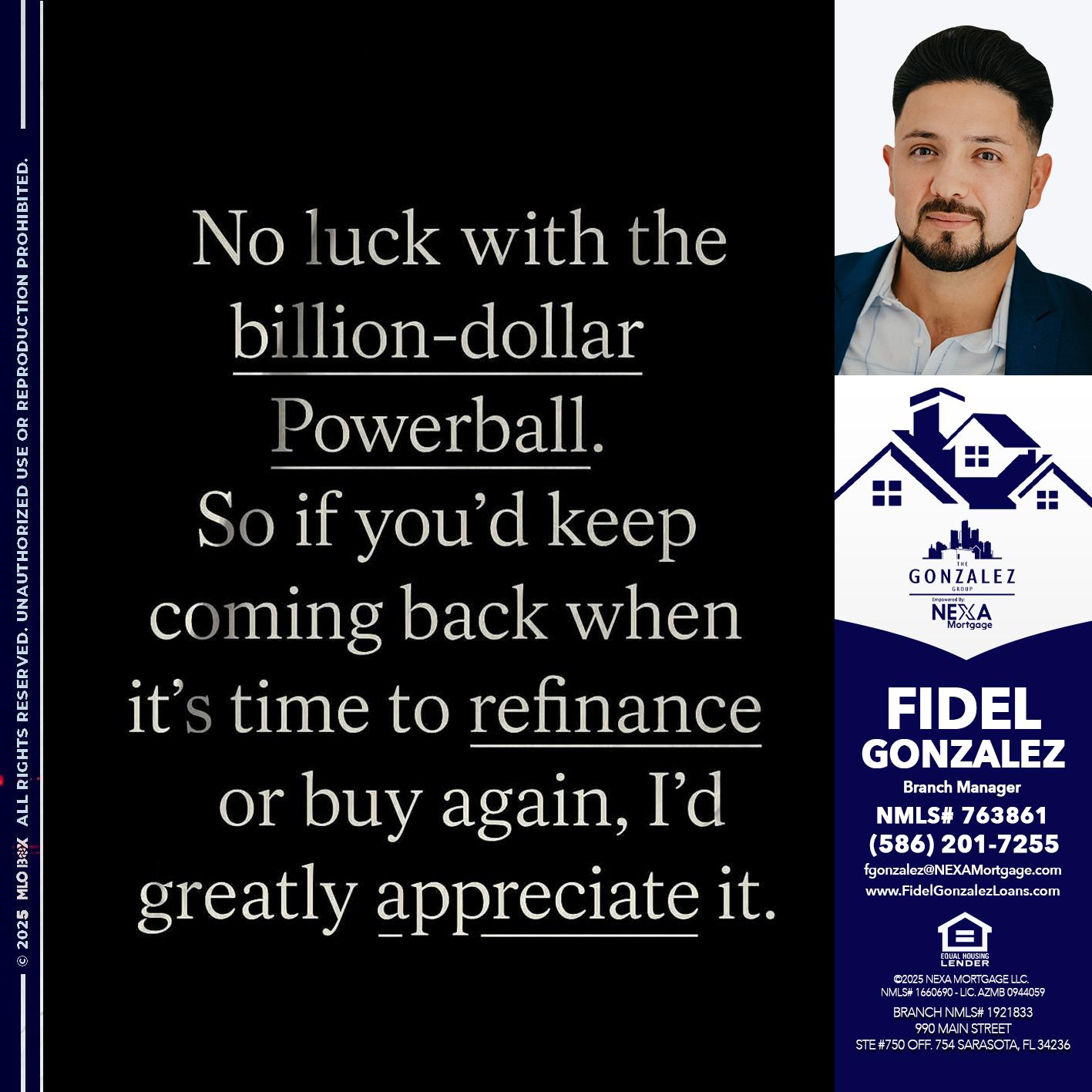 NO LUCK WITH - Fidel Gonzalez -Branch Manager