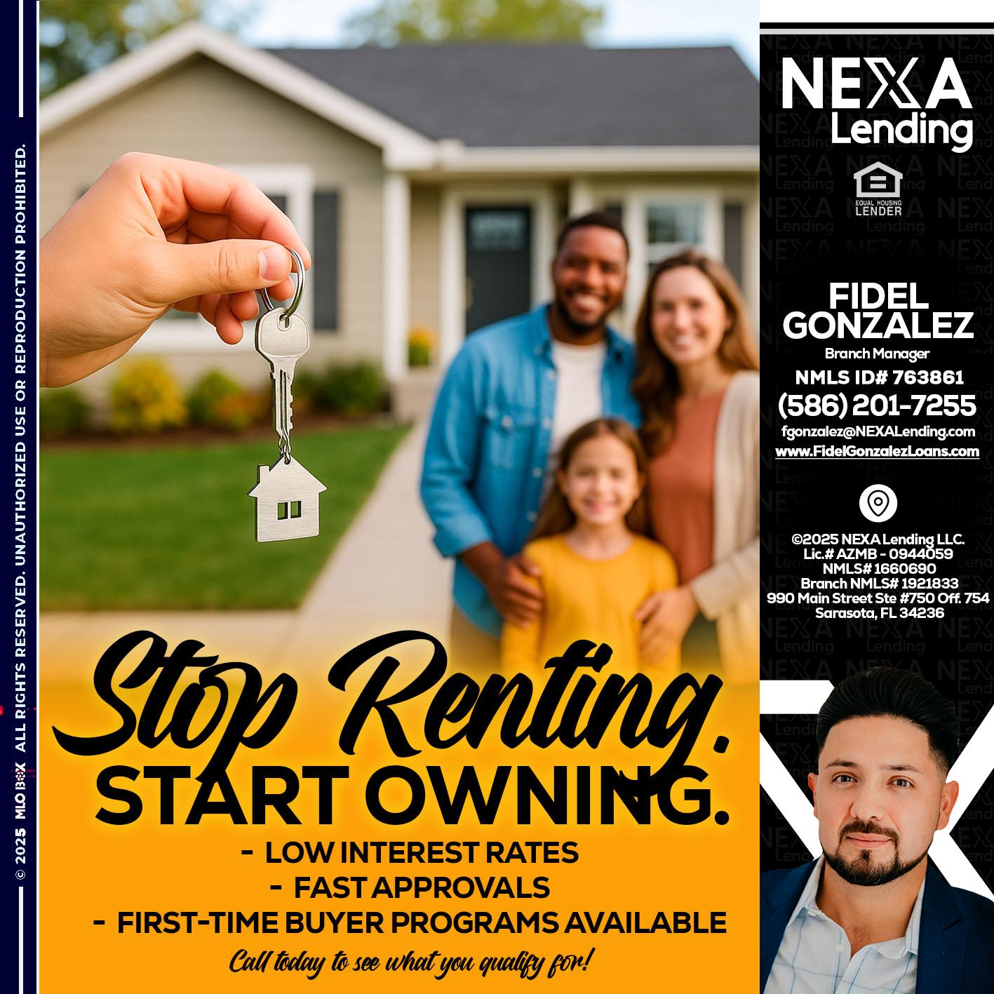 STOP RENTING - Fidel Gonzalez -Branch Manager