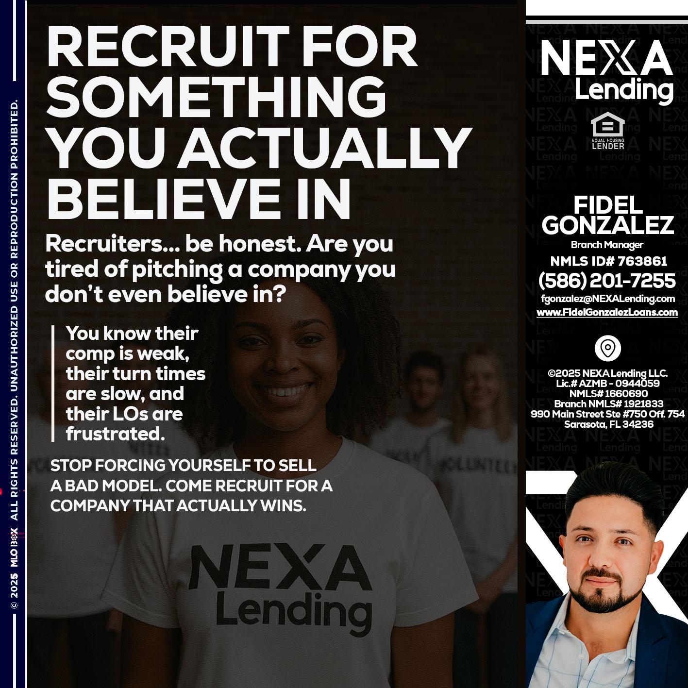 RECRUITING - Fidel Gonzalez -Branch Manager