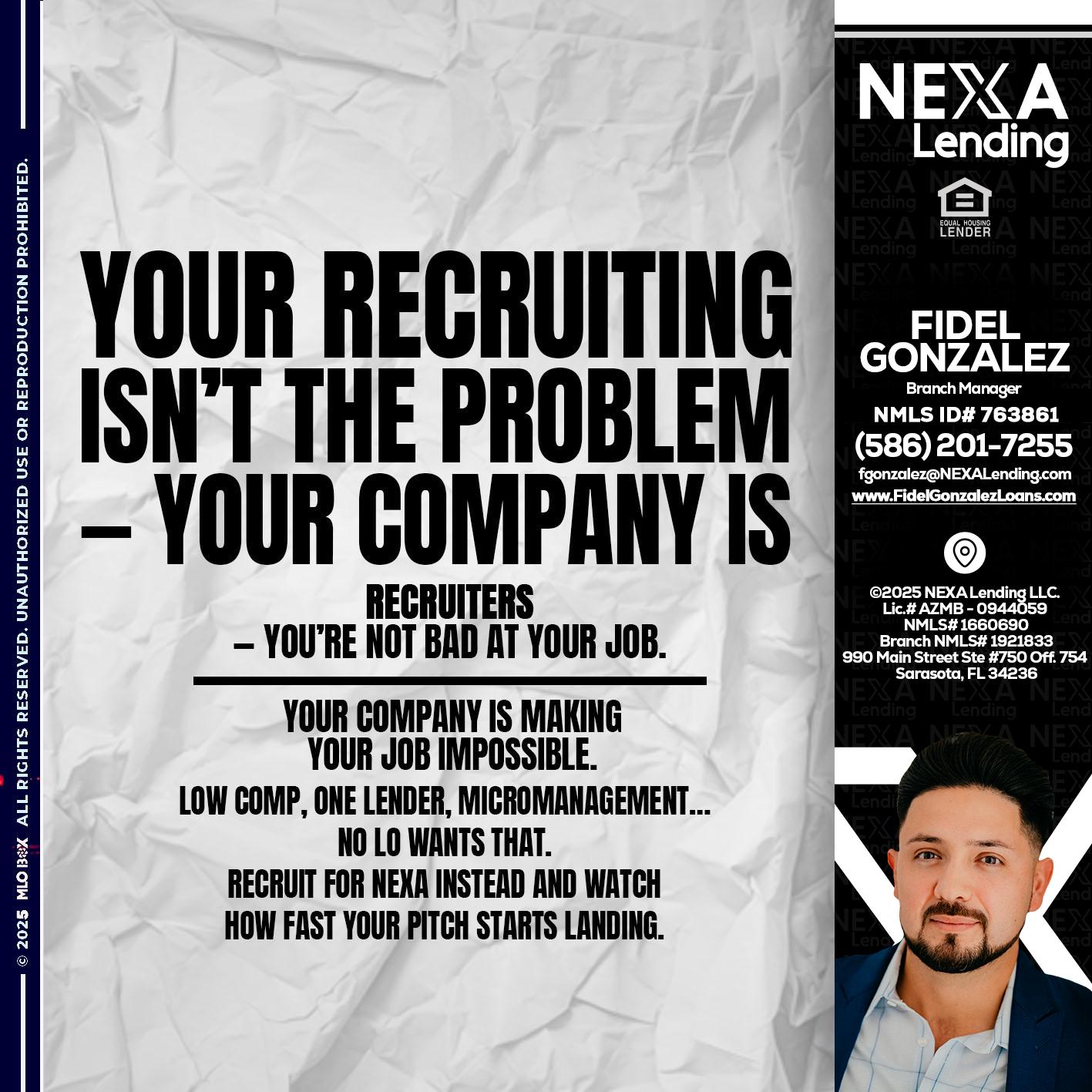 YOUR RECRUITING - Fidel Gonzalez -Branch Manager