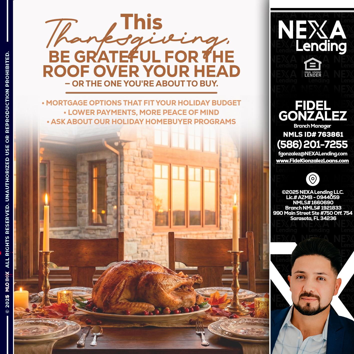 THIS THANKSGIVING - Fidel Gonzalez -Branch Manager