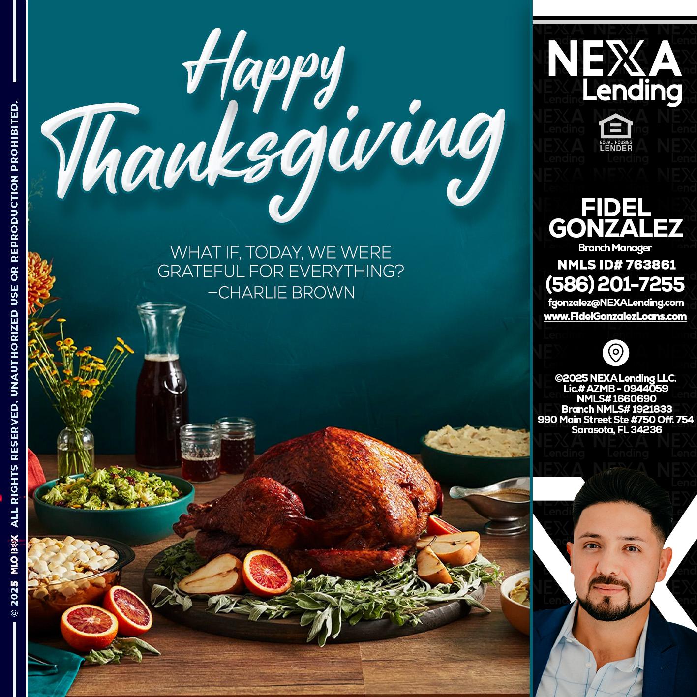 happy Thanksgiving - Fidel Gonzalez -Branch Manager