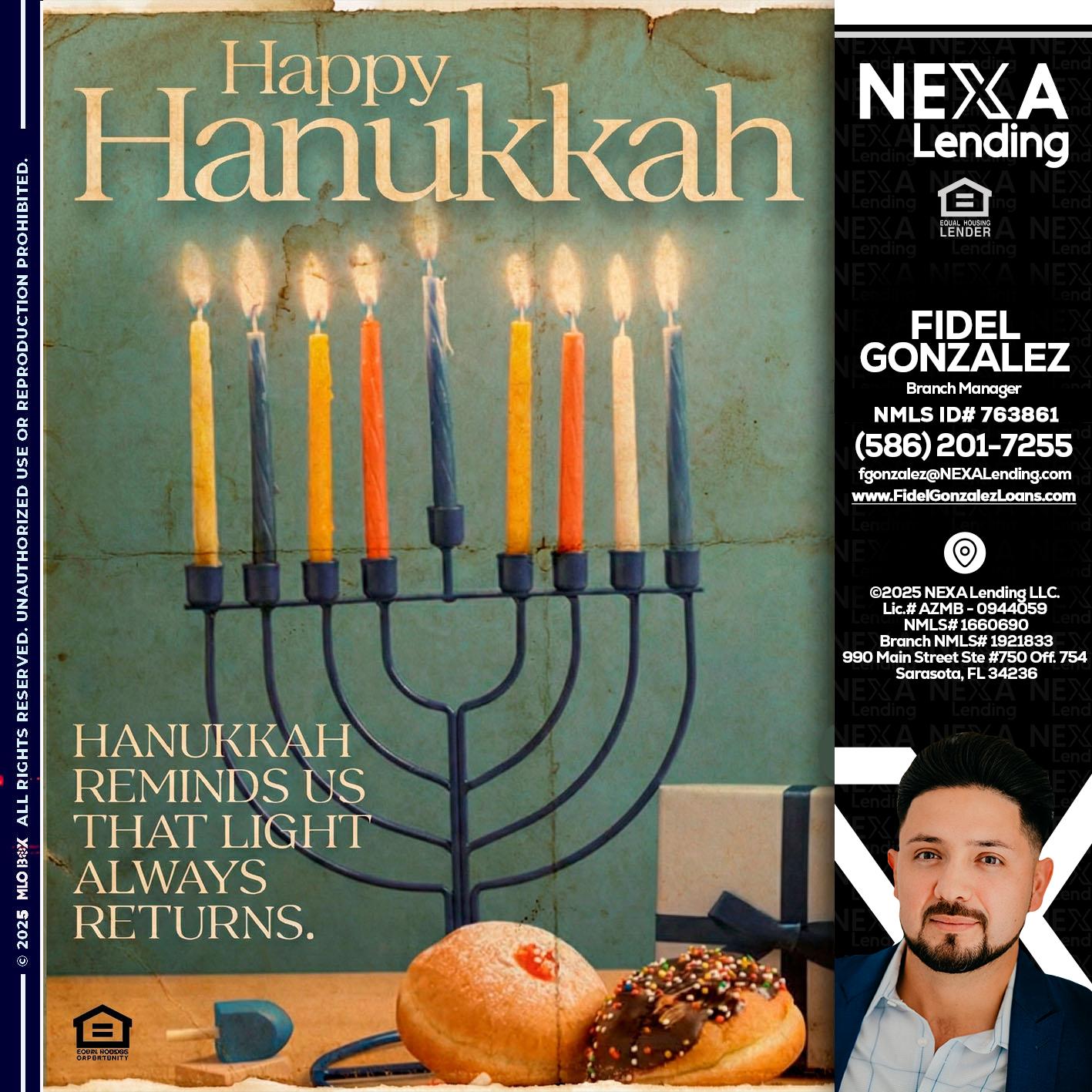 HAPPY HANUKKAH - Fidel Gonzalez -Branch Manager