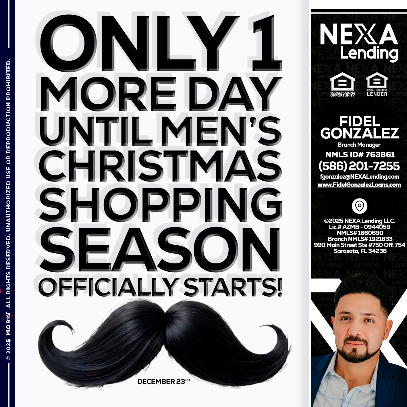 ONLY 1 DAY - Fidel Gonzalez -Branch Manager