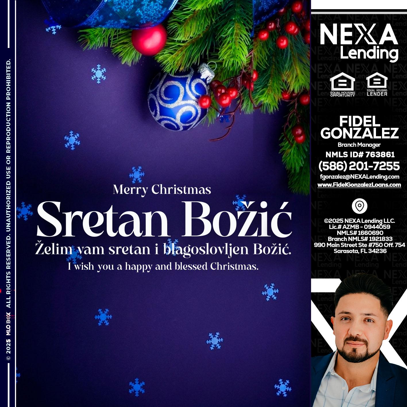 Sretan Božić - Fidel Gonzalez -Branch Manager