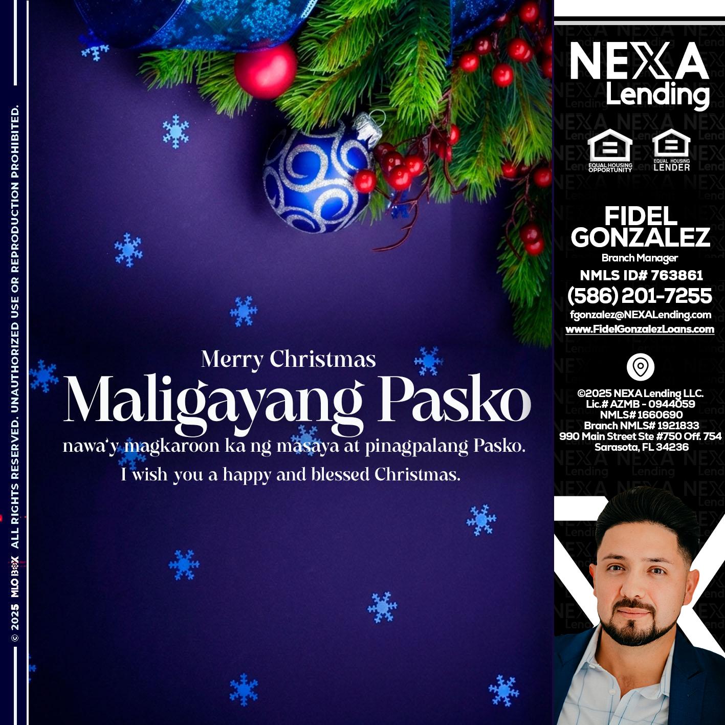 Maligayang Pasko - Fidel Gonzalez -Branch Manager