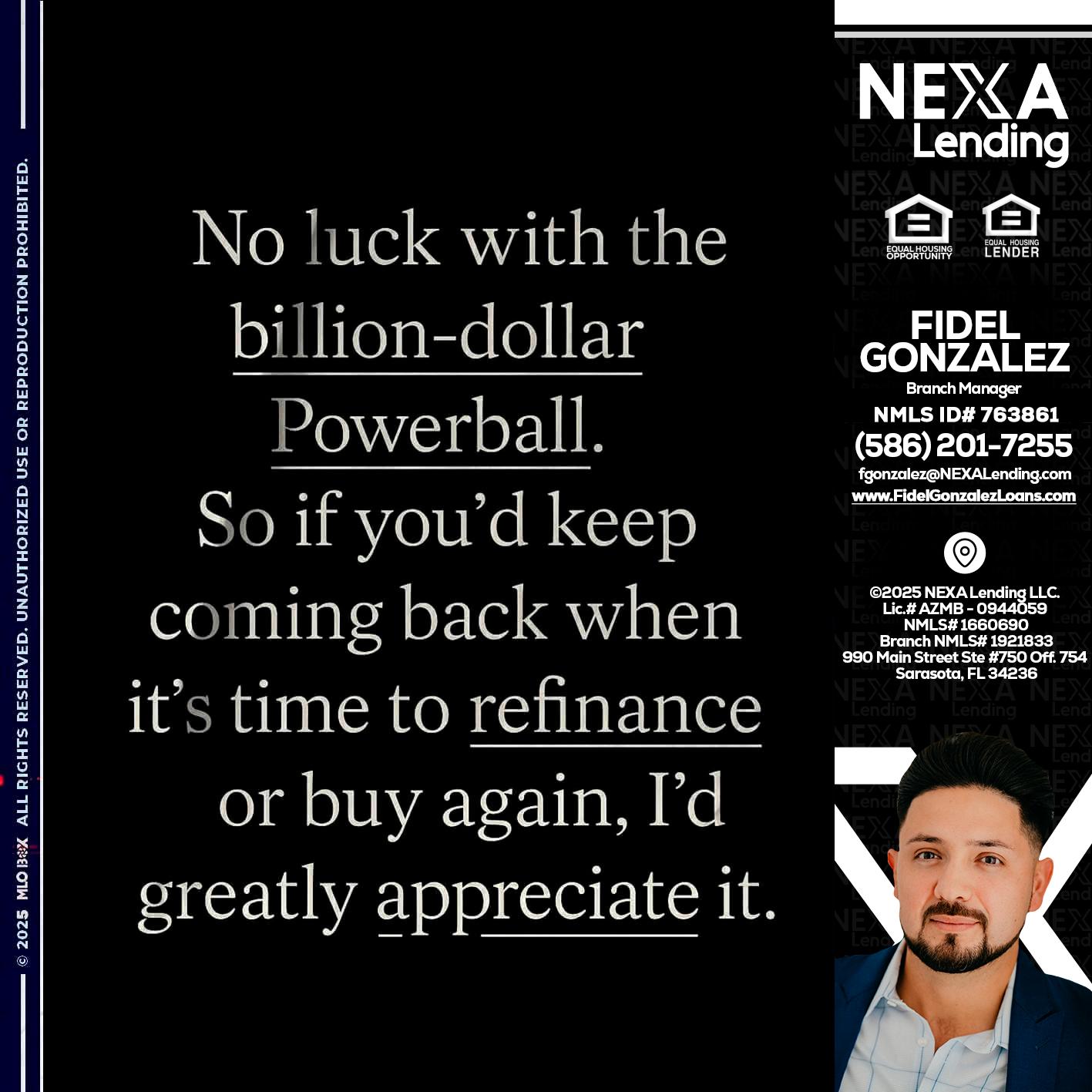 NO LUCK WITH - Fidel Gonzalez -Branch Manager