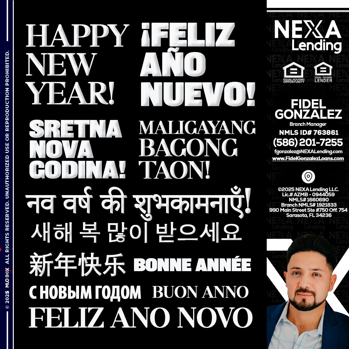 HAPPY NEW YEAR - Fidel Gonzalez -Branch Manager