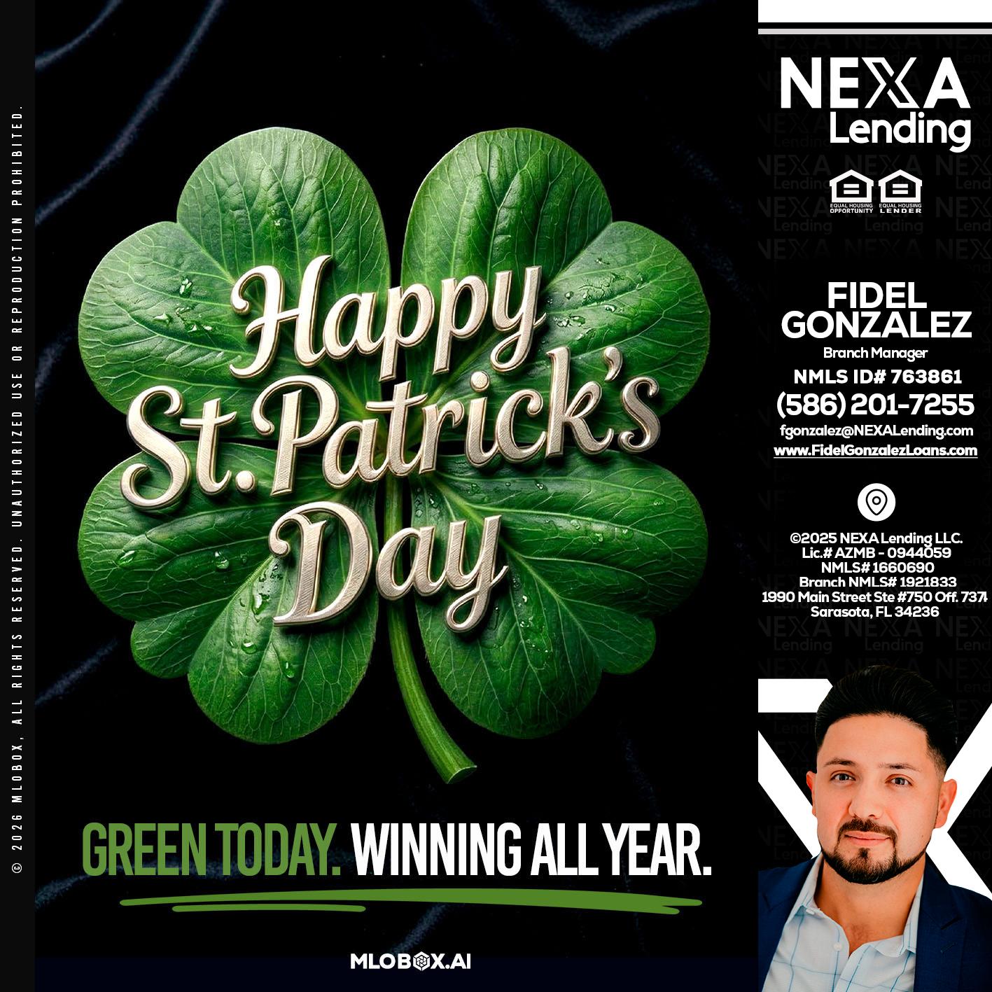 happy st. Patricks day - Fidel Gonzalez -Branch Manager
