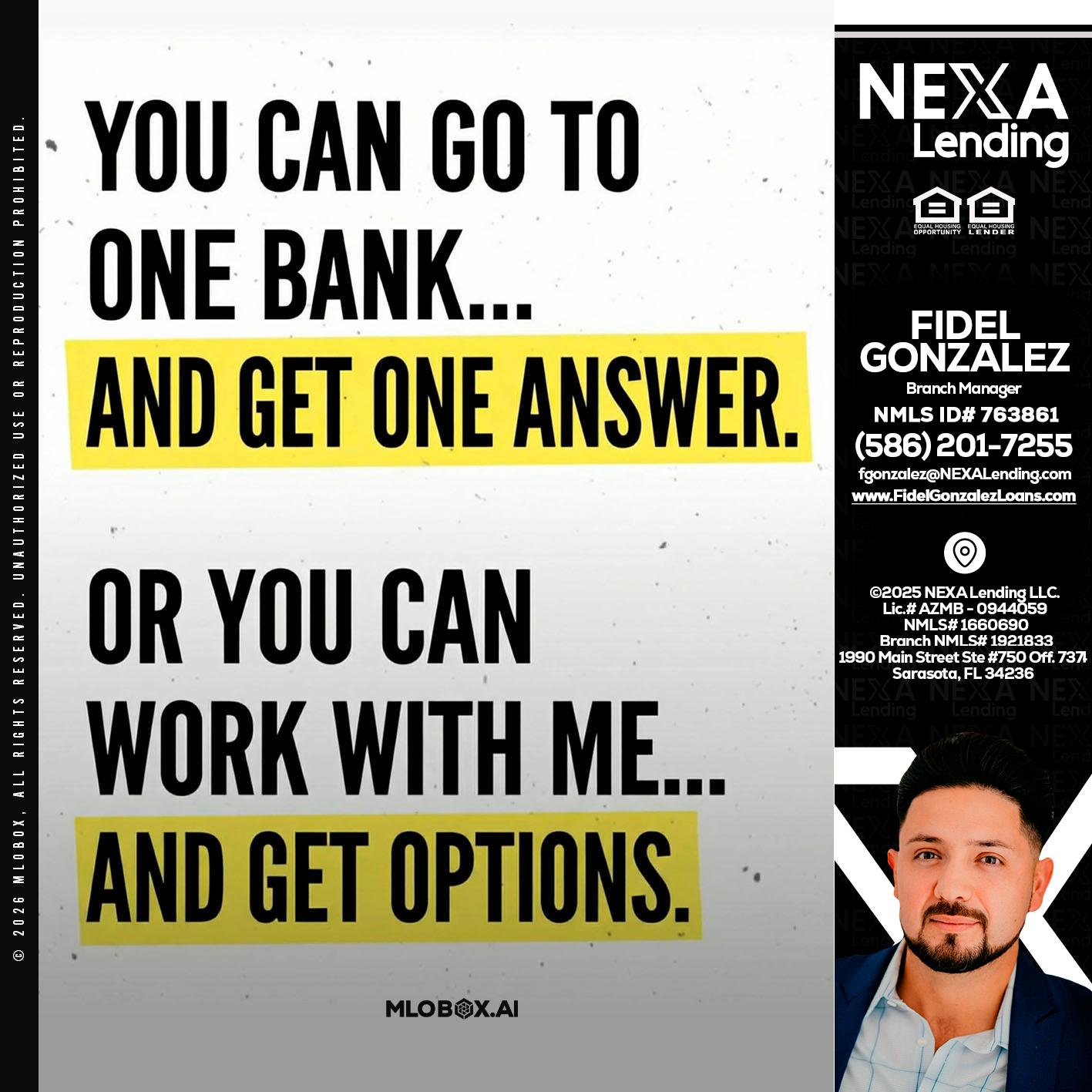 YOU CAN GO TO - Fidel Gonzalez -Branch Manager