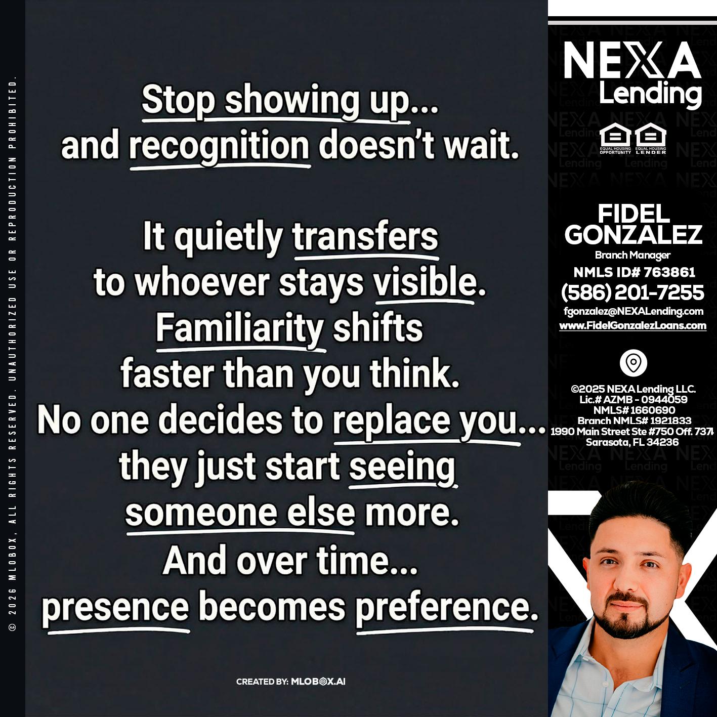 STOP SHOWING - Fidel Gonzalez -Branch Manager