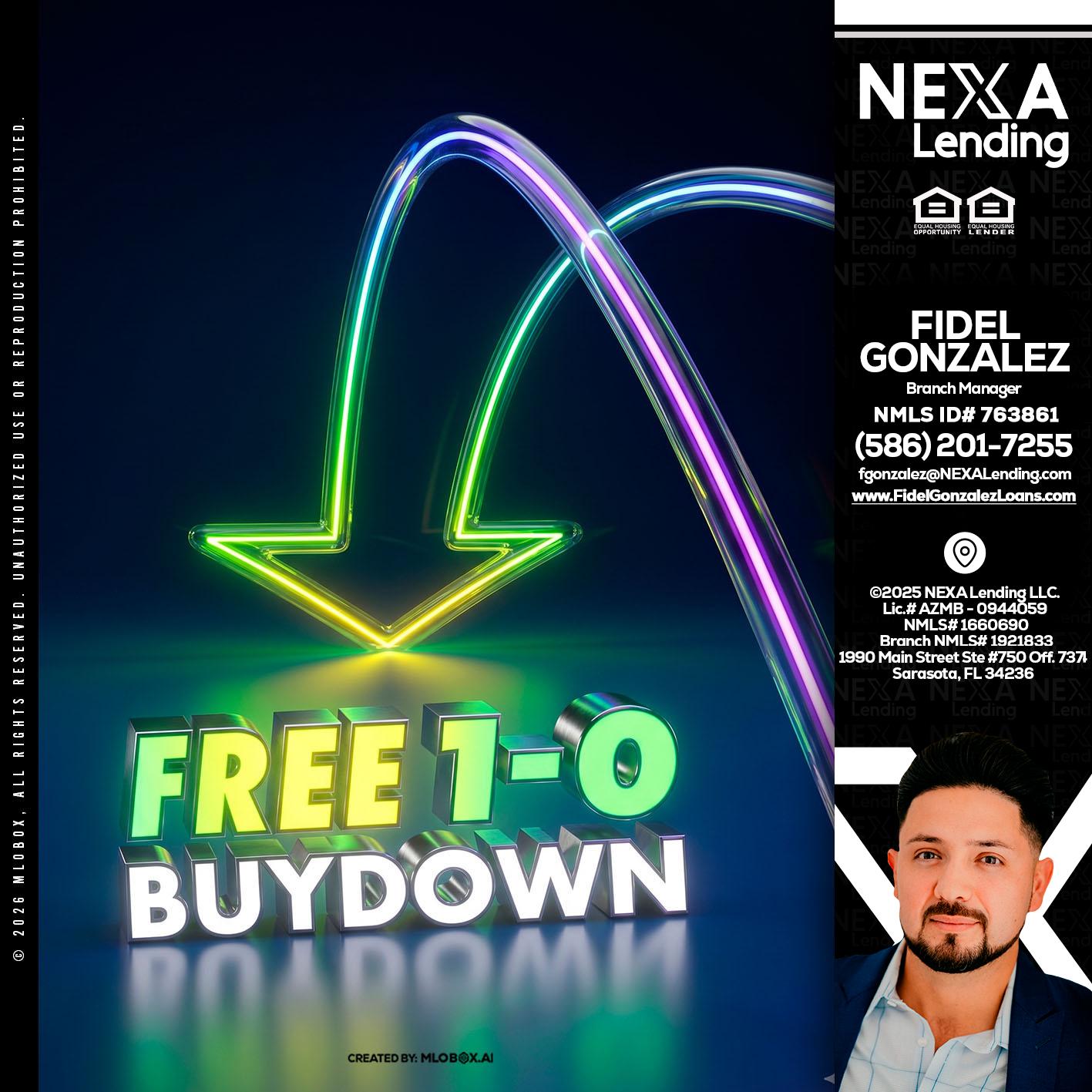 FREE 1-0 BUYDOWN - Fidel Gonzalez -Branch Manager