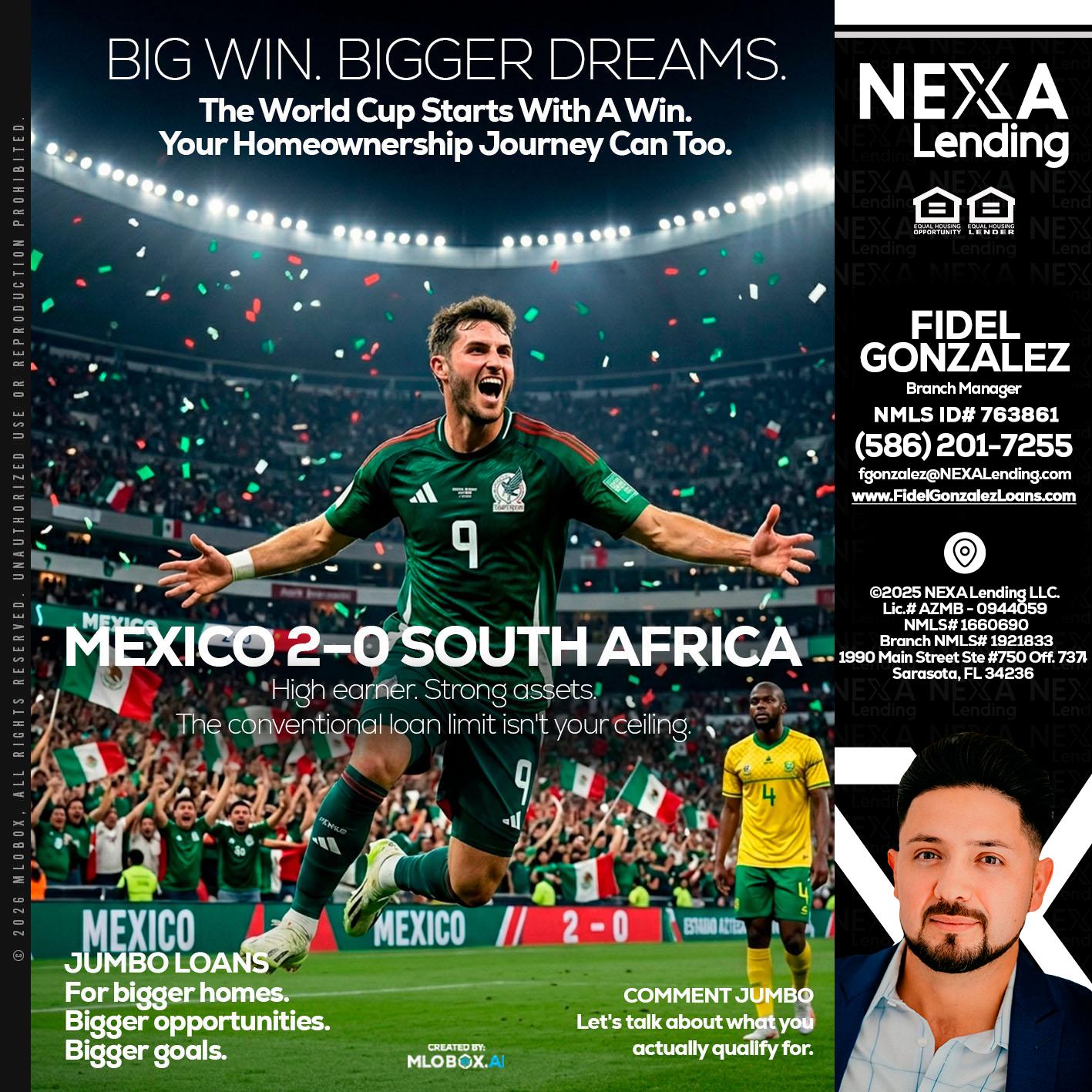 MEXICO 2-0 SOUTH AFRICA - Fidel Gonzalez -Branch Manager