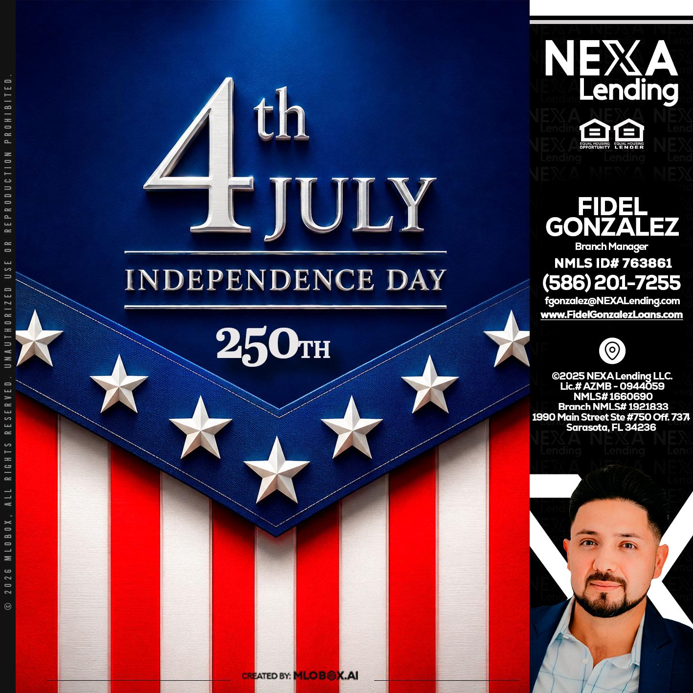 4th of july - Fidel Gonzalez -Branch Manager