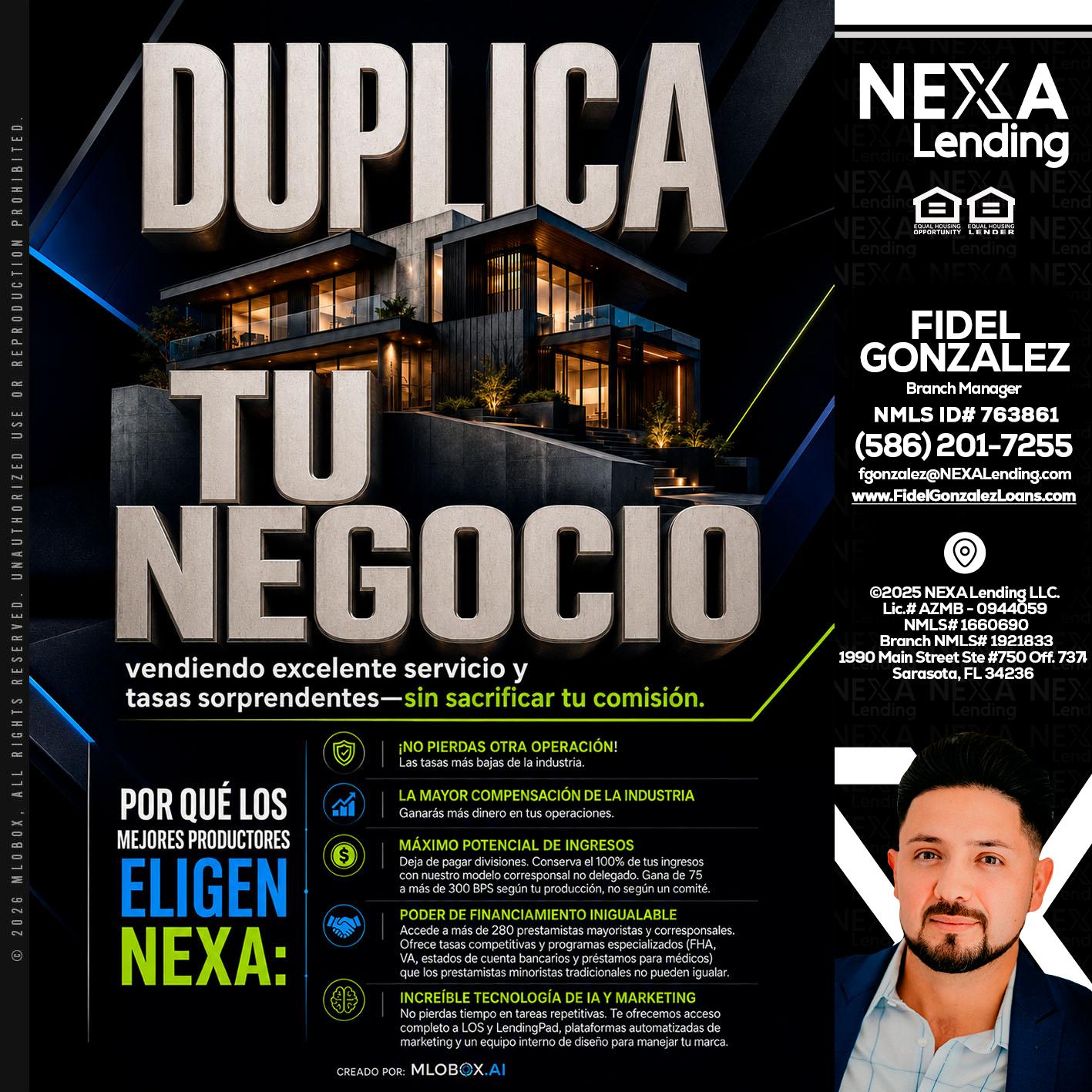 DUPLICA TU NEGOCIO - Fidel Gonzalez -Branch Manager
