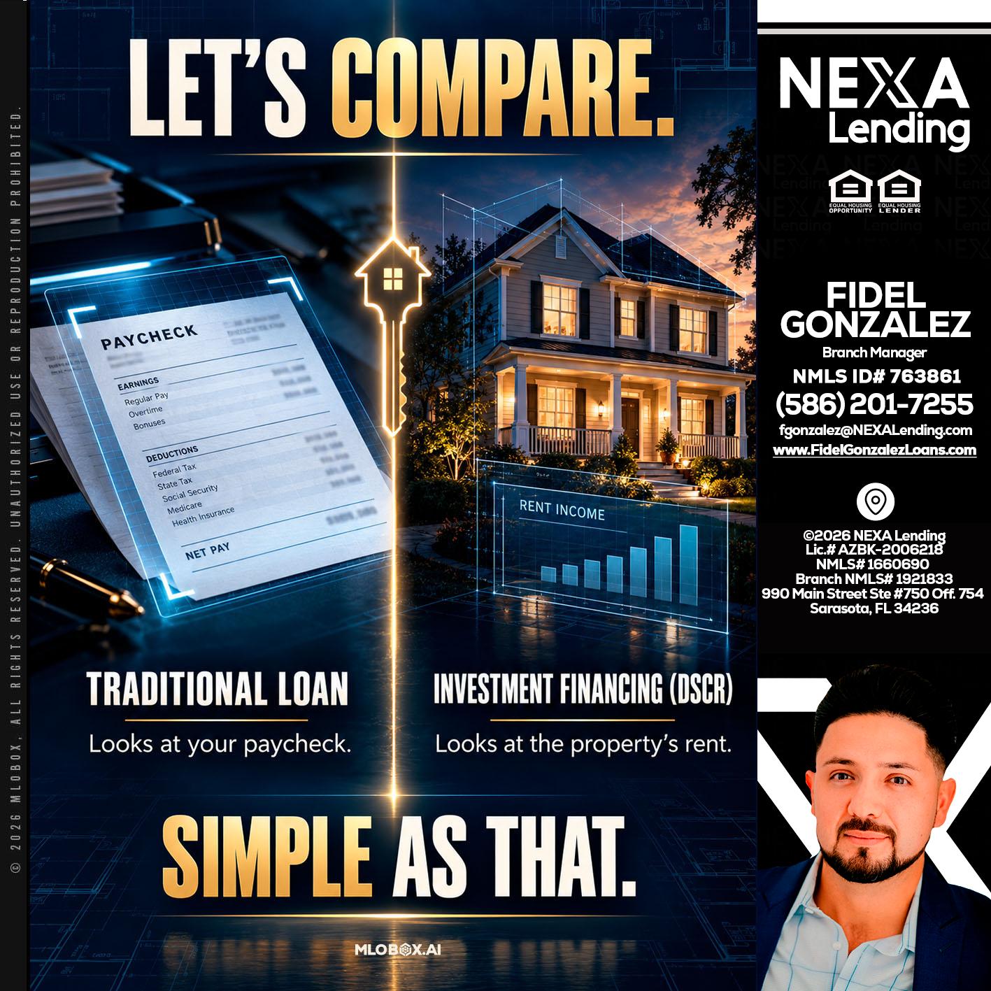 lets compare - Fidel Gonzalez -Branch Manager