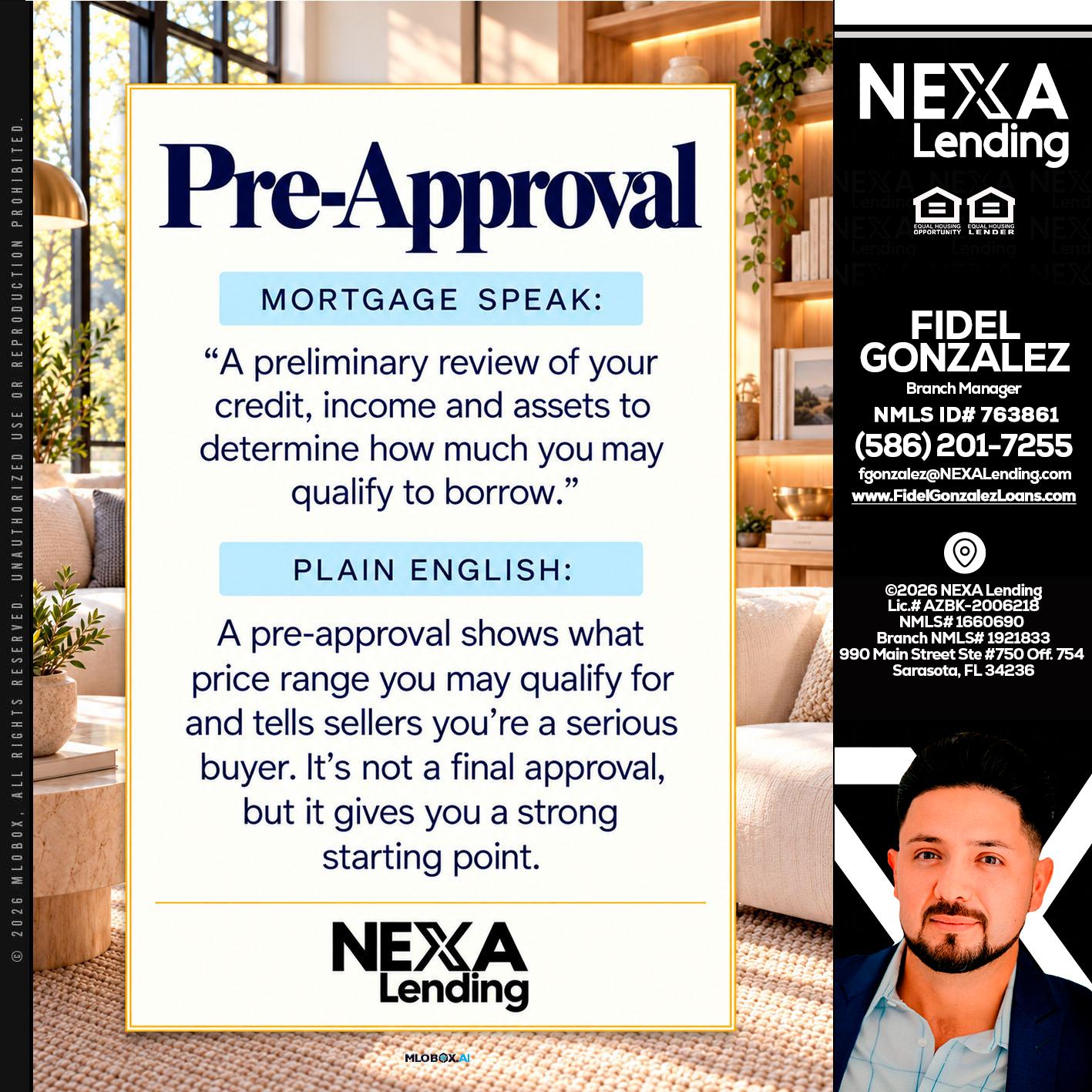PREAPROVAL - Fidel Gonzalez -Branch Manager